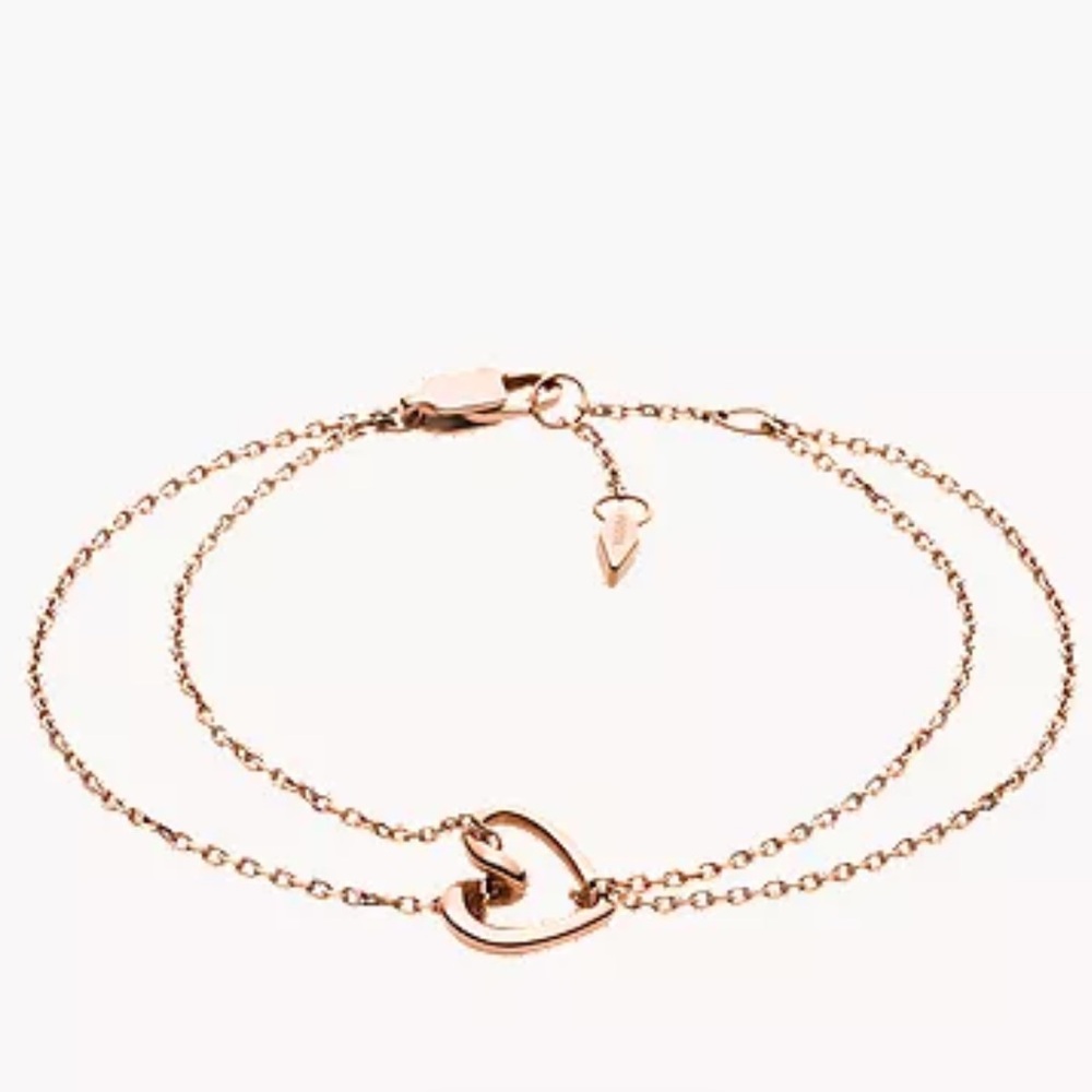 NIB Fossil Sawyer Rose Gold-Tone Stainless Steel Chain
Bracelet